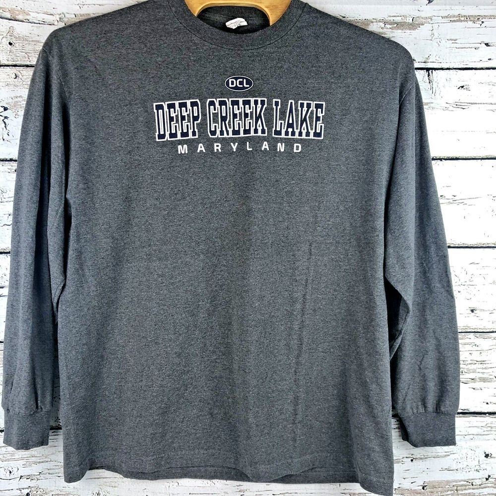 Deep Creek Lake Maryland Long Sleeve Graphic T-Shirt DCL - A-Style‎  [Size 2XL]